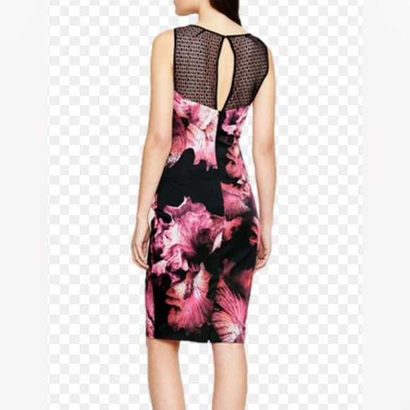 Karen Millen Midi Sheath Dress Women US 6 Sleeveless Black Floral NEW 1476 - Picture 3 of 8